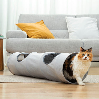 Collapsible Pet Play Tunnel - Interactive Fun for Cats