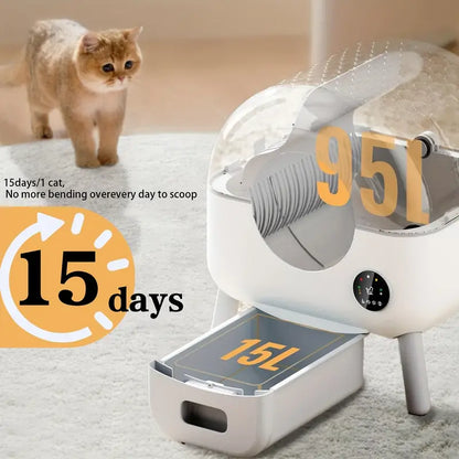 Self-Cleaning Cat Litter Box – Upgraded Automatic Litter